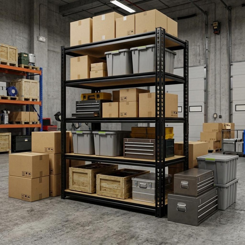 Étagère de rangement robuste à 5 niveaux, support de rangement de tablette de garage réglable en métal d'une capacité de 2000 lb, rangement utilitaire