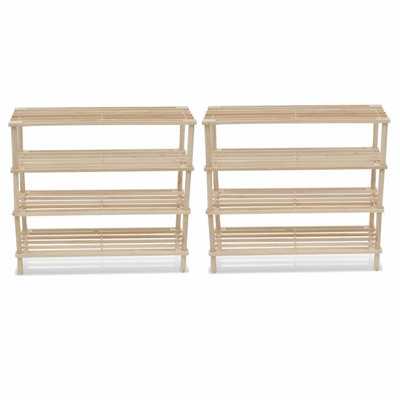 24 - Pair Solid Wood Flip Down Shoe Storage