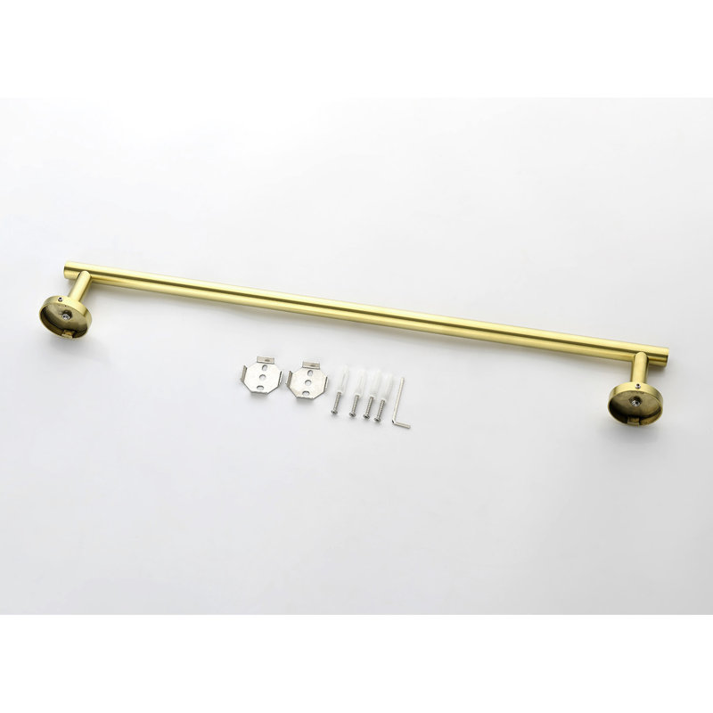Brushed Gold 6 Bathroom Towel Rack , Stainless Steel, Wall Mount, Modern Aesthetic, Rust-, Scratch-, Easy Installation Process Rack, Steel Design, , Smooth Edges, Tips