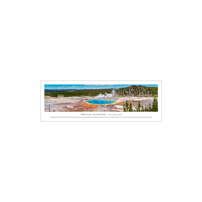 Impression panoramique du parc national de Yellowstone, Grand Prismatic Spring, Sans cadre, H 13,5 po x l 40 po