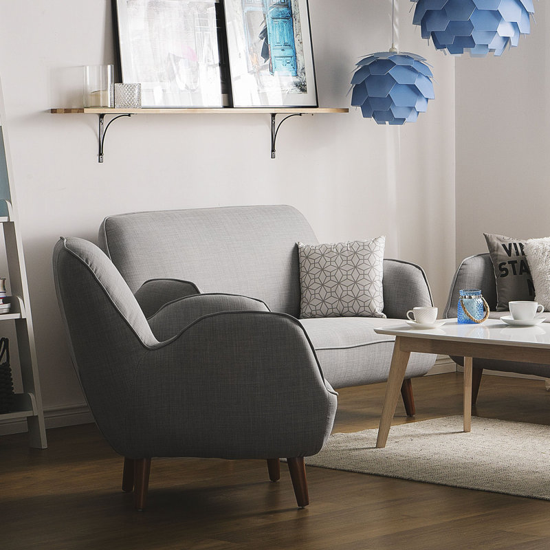 Cartagena Upholstered Armchair, Light Grey