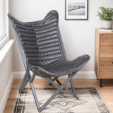 Fauteuil papillon en cuir véritable l 27 po Alinea