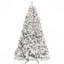 Arbre de Noël 4,5 pi avec 250 lumières UL et 24 pommes de pin naturelles, pointes en PVC enneigées, 498 pointes, structure articulée, support en métal stable, installation facile-675170797-675170798