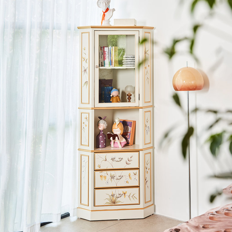 Armoire de coin multifonctionnelle peinte