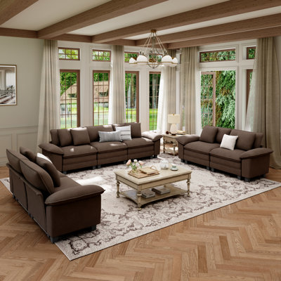 Ensemble de canapé modulaire rembourré 3 pièces, ensemble de canapé surdimensionné avec canapé et causeuse