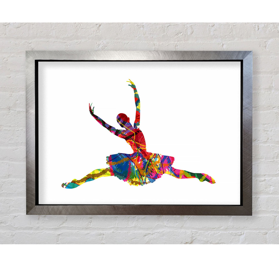 Regenbogen Ballerina 2 Gerahmter Druck