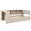Lit plateforme multifonctionnel avec tablettes, lit gigogne et tête de lit tapissier confortable-1943606107-1943606106