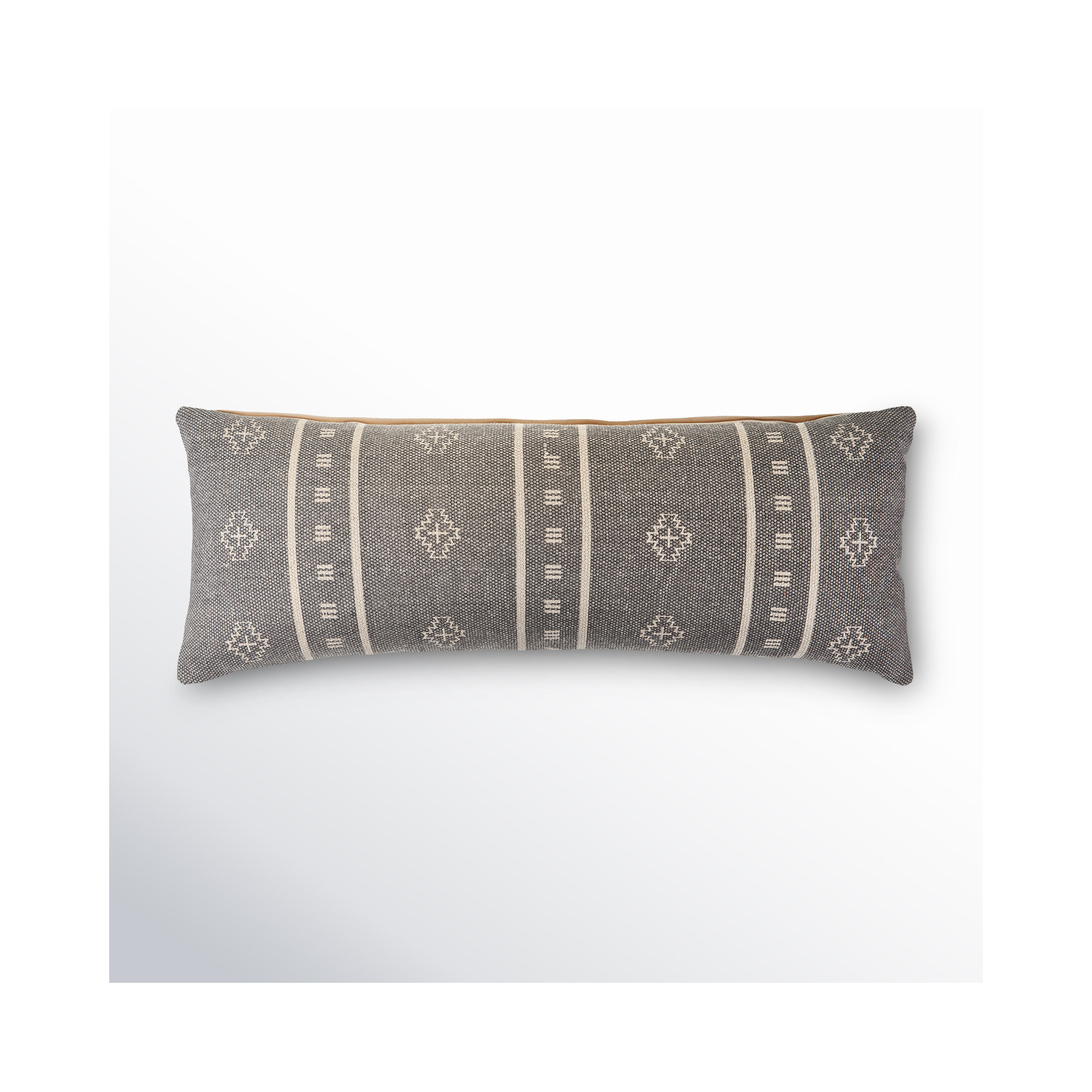 Orson Textured Cotton Lumbar Throw Pillow, Polyester/Polyfill