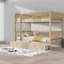Lits superposés avec rangement, convertibles, rustiques, en bois de pin, pour chambre d'enfant-631888877