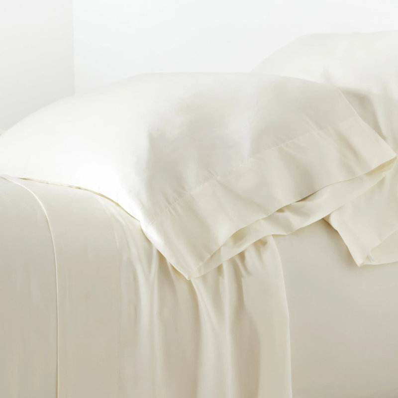 Silken Solid Sheet Set, Full Sheet Set, Ivory