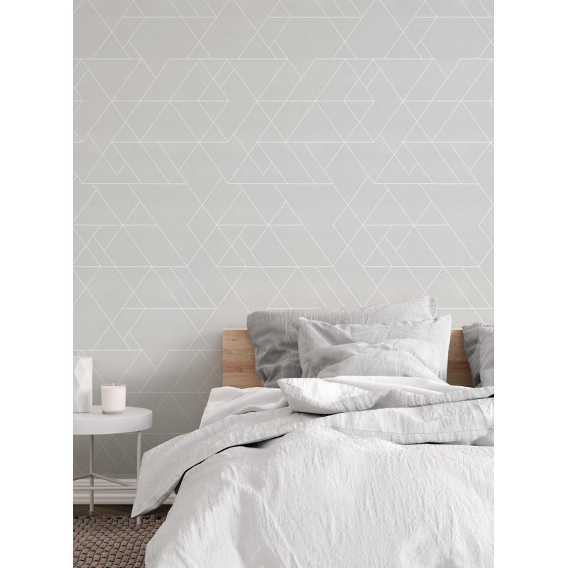 Panneau de papier peint adhésif Stinchcomb, Gris, L 2 pi x L 18 pi