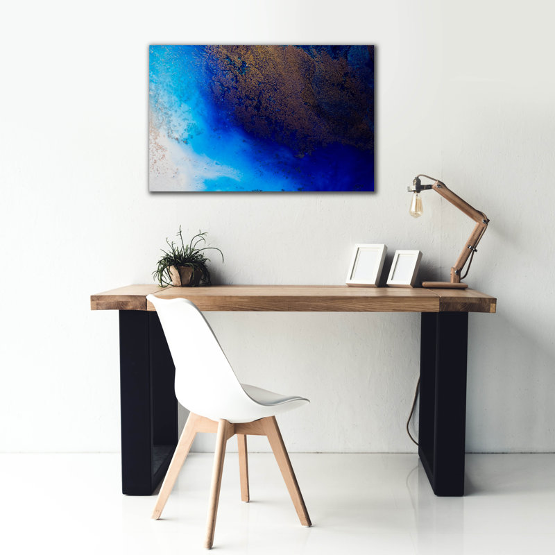  «The Big Blue» par Petra Meikle de Vlas, art mural sur toile, 40 po x 26 po, H 26 po x l 40 po