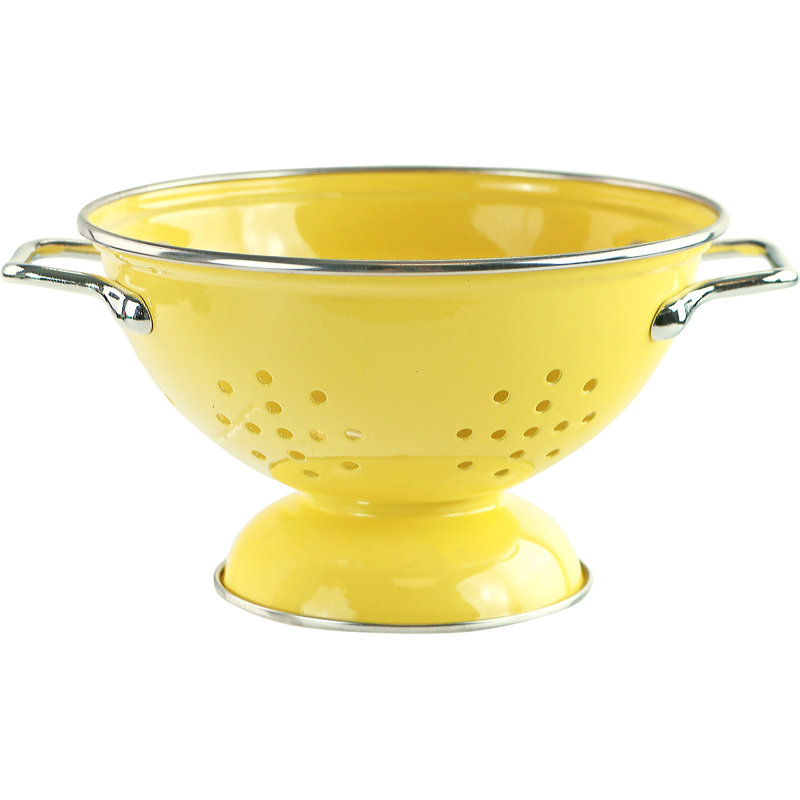 Prep & Savour Adame Steel Colander, Lemon, 1 QT