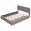 Lit plateforme tapissier luxueux avec rangement supplémentaire et design élégant-266289128
