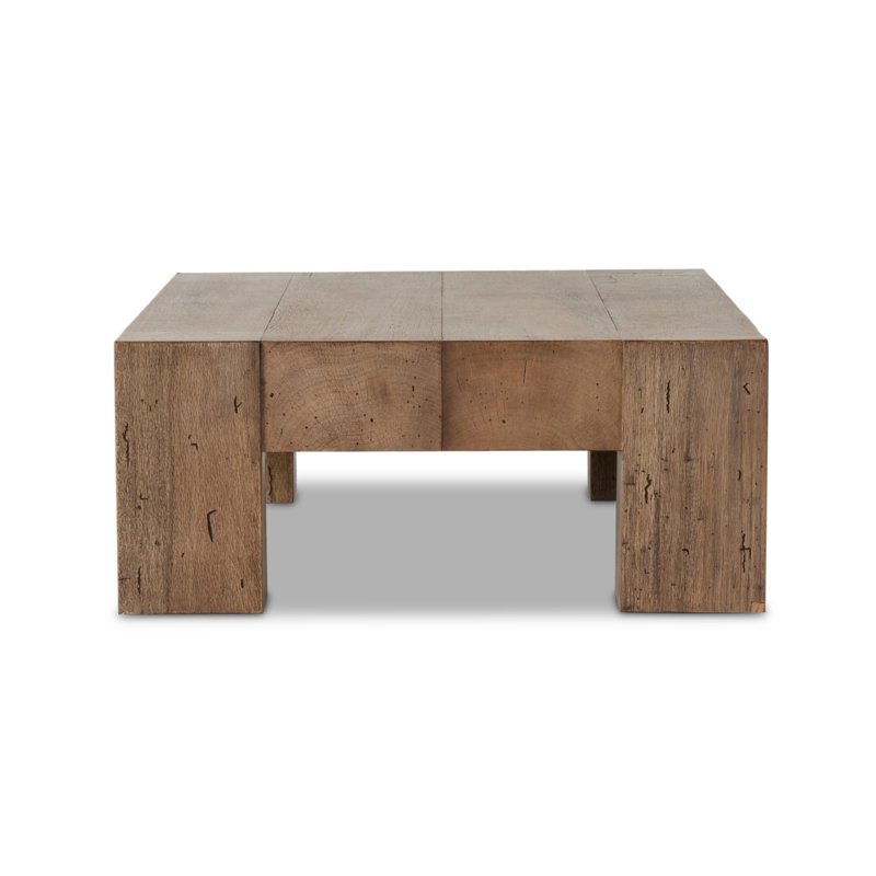 Abaso Coffee Table, Rustic Wormwood Oak, 15" H x 70" W x 35" D