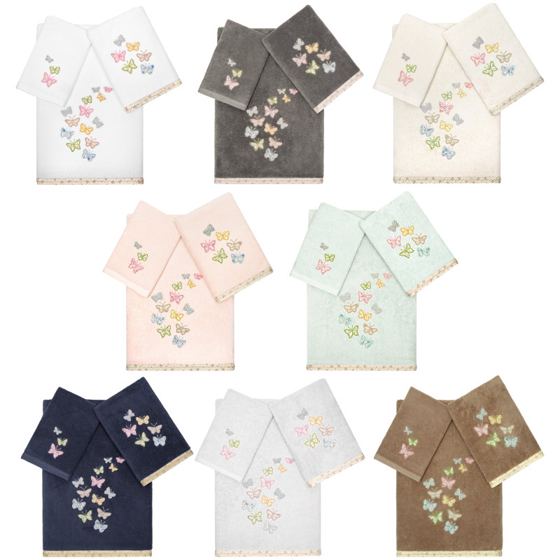  Ensemble de serviettes 3 pièces 100% coton turc, Blanc
