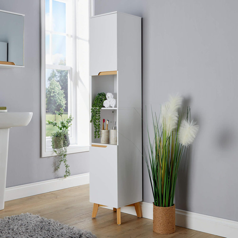 Florence Freestanding Tall Bathroom Cabinet, White