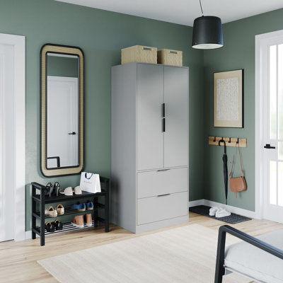 Sibby 2 Door Solid Wood Wardrobe