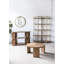 Étagère à cinq niveaux avec structure en fer festonné et finition en frêne, 70,5 po pour un placage pratique de décoration intérieure, hauteur de collection de 70 po
