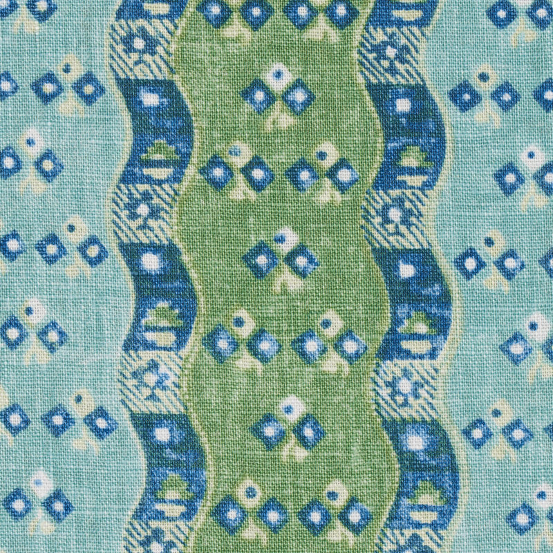Tissu à rayures Ottilie, Vert
