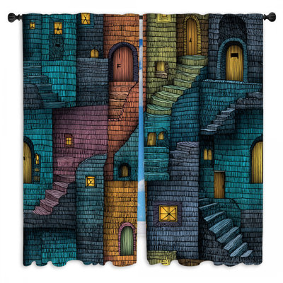 Rideaux de fenêtre colorés et obscurcissant - 2 panneaux