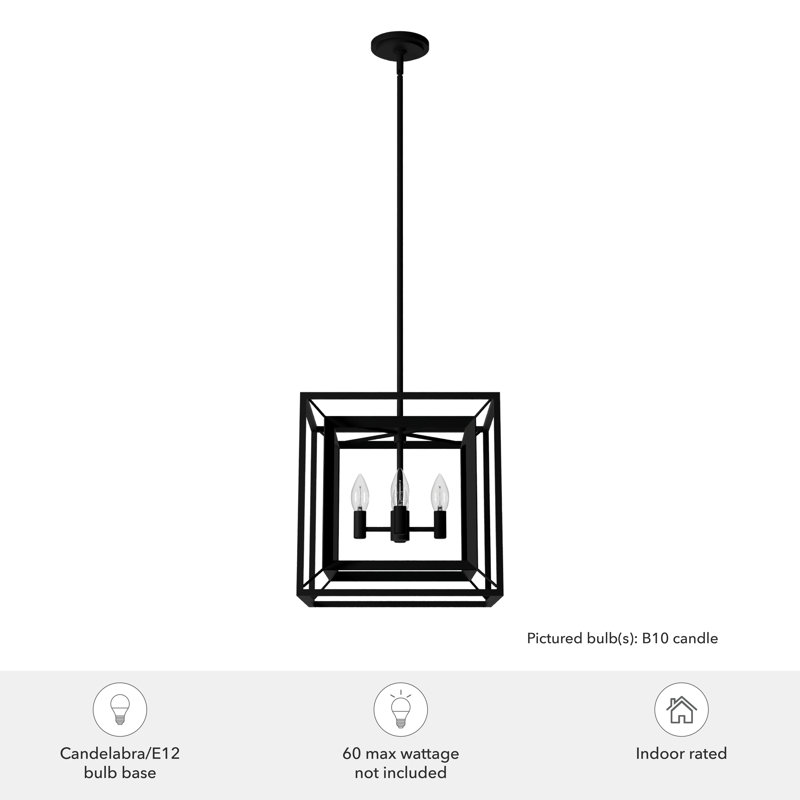 Doherty 15" Black Iron Candle Lantern Pendant Light