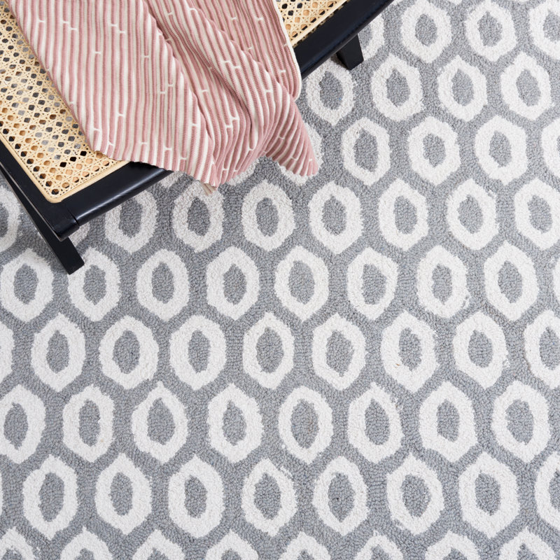 Cela Hand Tufted Performance Geometric Rug, Square 6'