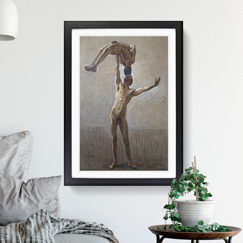 Athletes by Eugene Jansson - Picture Frame Painting, 48cm H x 36cm W x 2cm D, Black Framed