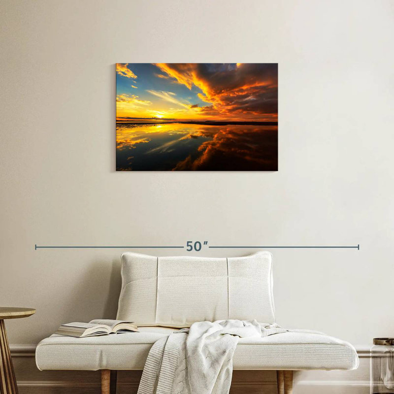 Gillard, lever du soleil, ciel, mer, reflet, H 20 po x l 30 po