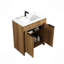 Meuble-lavabo sur pied de 30 po avec panneau rainuré 3D et lavabo en céramique intégré