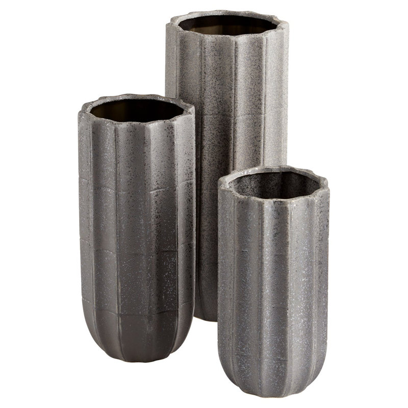 Brutalist Ceramic Table Vase, 13.5" H x 6" W x 6" D