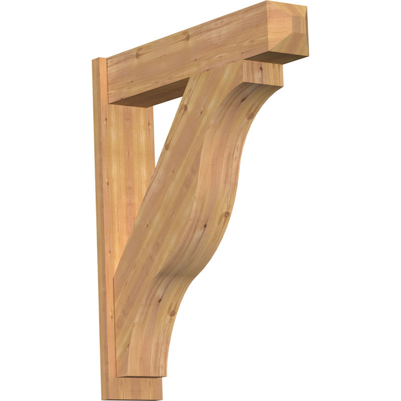 Persienne en bois rustique Funston Craftsman, Cèdre rouge de l'Ouest l 5 1/2 po (lisse), P 12 po x H 20 po