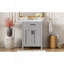 Ensemble de meuble-lavabo 24 po avec lavabo en céramique, meuble-lavabo peu encombrant - l 24 po x P 18 po x H 34 po, 2 portes à fermeture en douceur