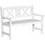 Banc de jardin Schulter en bois blanc pour 2 personnes, idéal pour cour, terrasse ou porche.-724685853