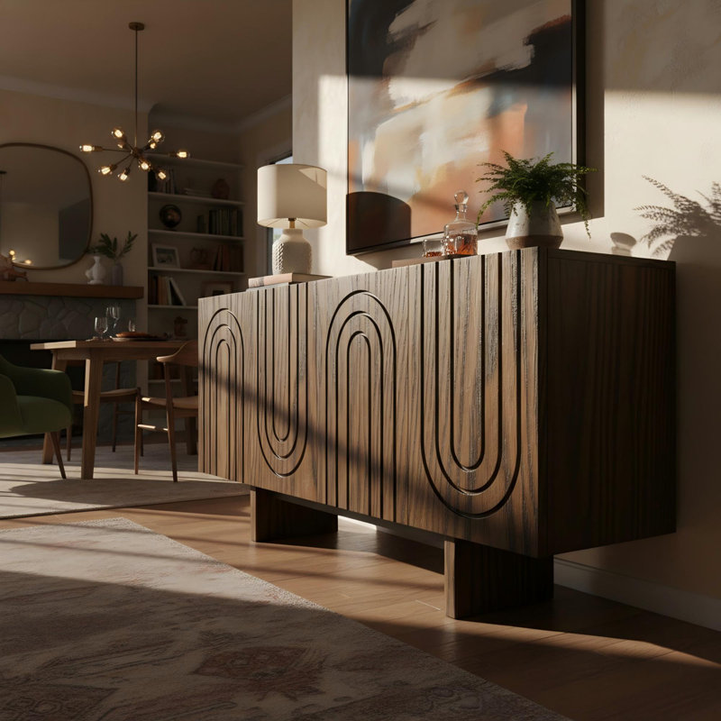 Buffet moderne en bois Deantre, Brun
