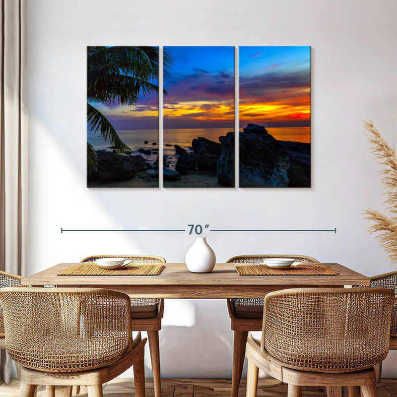 Coucher de soleil des Caraïbes Gillard, H 36 po x l 57 po
