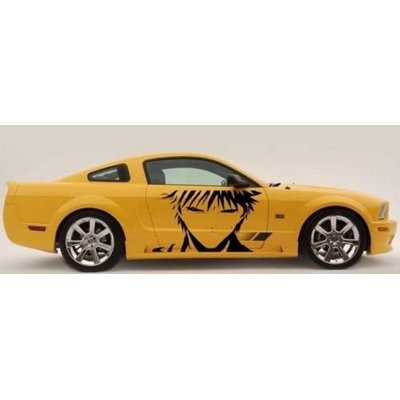 Dessins animés, visage chaud, fantaisie, décor, voiture, vinyle, côté, graphiques, deux côtés, 092