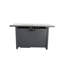 Table de foyer d'extérieur en acier noir H 25 po x l 42 po, 50000 BTU, chaleur, allumage par bouton-poussoir, table de foyer avec rangement d'essence cachée en acier, plateau, réservoir, convient pour terrasse