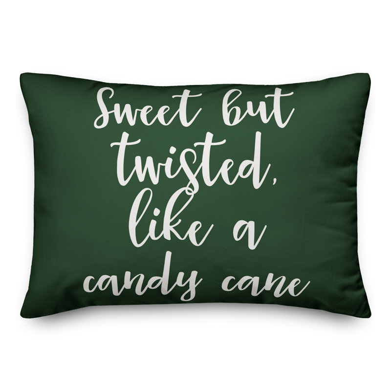  Coussin Sweet But Tw torsed Like a Candy Cane, Vert foncé
