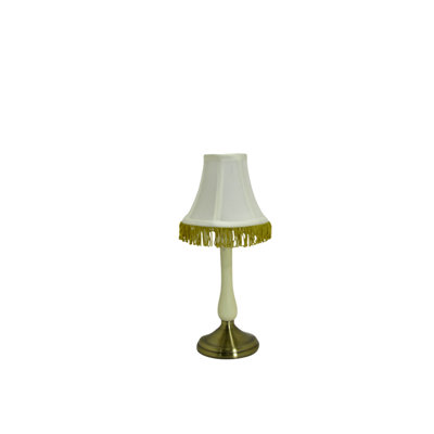 Brass And Cream Accent Lamp With Shade