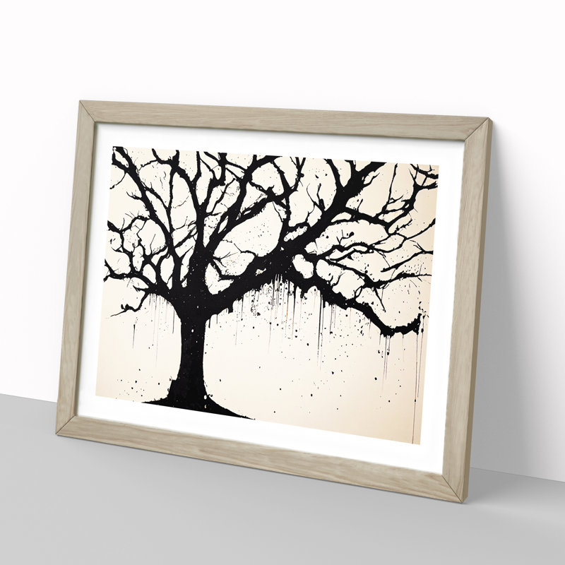 Ethereal Tree Abstract - Framed Print, 46cm H x 64cm W x 2cm D, Oak