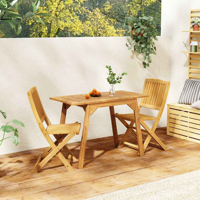 Amoretta 3 Piece Balcony Set Solid Wood Acacia