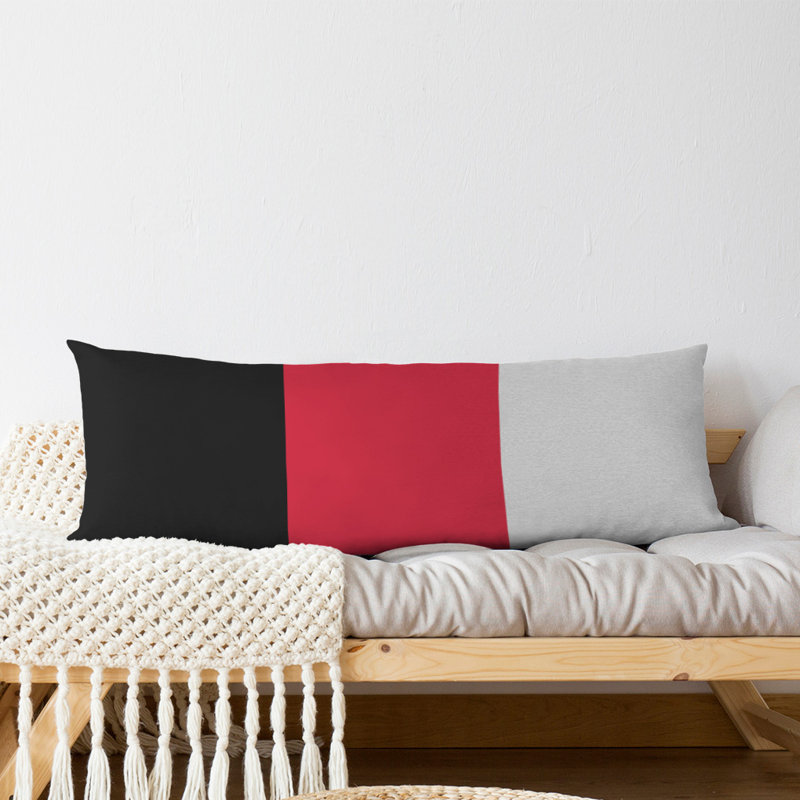 Oreiller de corps en polyester / polyester Arizona Football Stripes, Noir / milieu rouge, Pittsburgh 