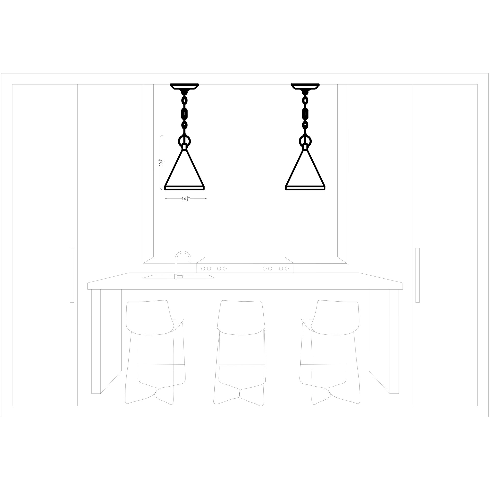 Single Light Metal Dimmable Pendant, 20.5" H x 14.25" W x 14.25" D, White