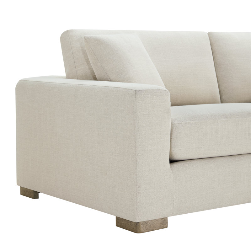 84'' Upholstered Sofa with Solid Wood Legs, Effie Linen