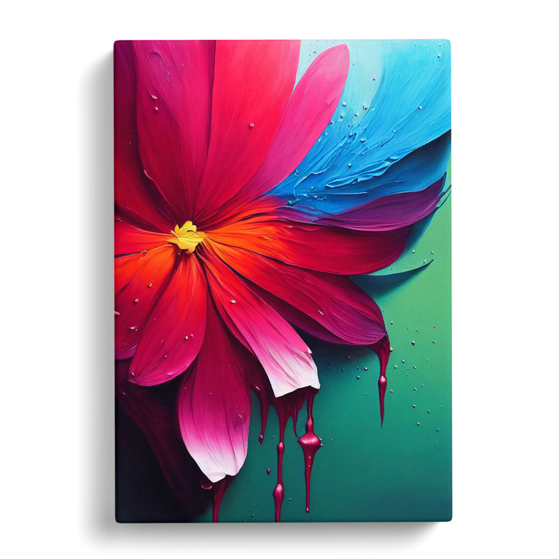 Paint Splash Flower No.1 Abstract - Wrapped Canvas, 50cm H x 35cm W x 3cm D