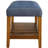 Blue Bench With Oak Composite Wood And Shelf Graceful Frame-623110830
