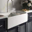 33" Farmhouse Concierge Apron Front Concrete Workstation Kitchen Sink in Ash with Cutting Board-1141336200