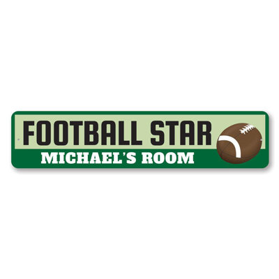 Football Player Custom Aluminum Sign