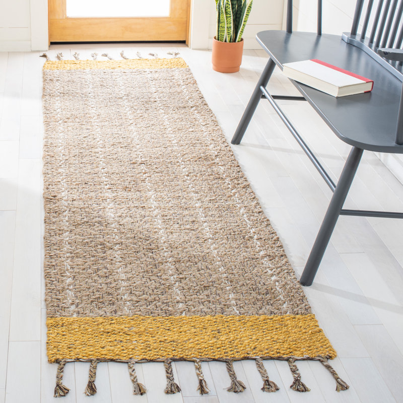 Tapis en jute de coton tissé à la main 0,8 Abbie-May, Rectangle 4 pi x 6 pi
